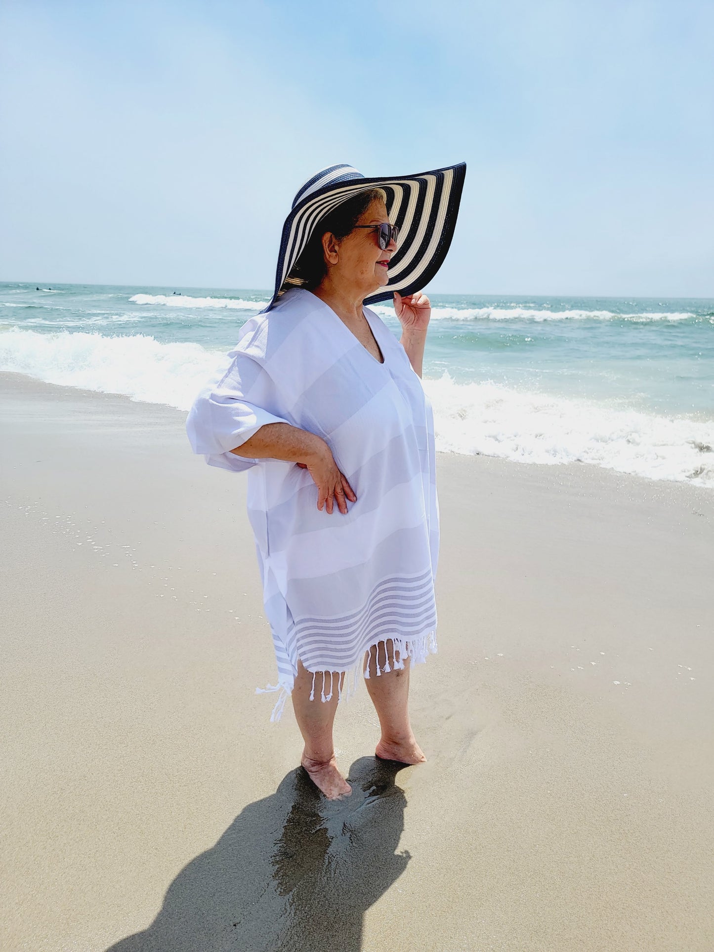Beach cover up, Beach Dress - Gray