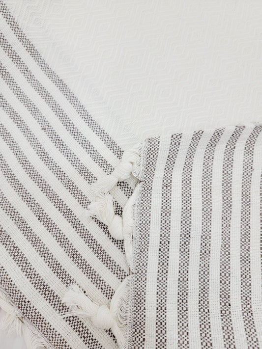 Throw Blanket,Sofa Cover, Cotton Throw Decoration in White