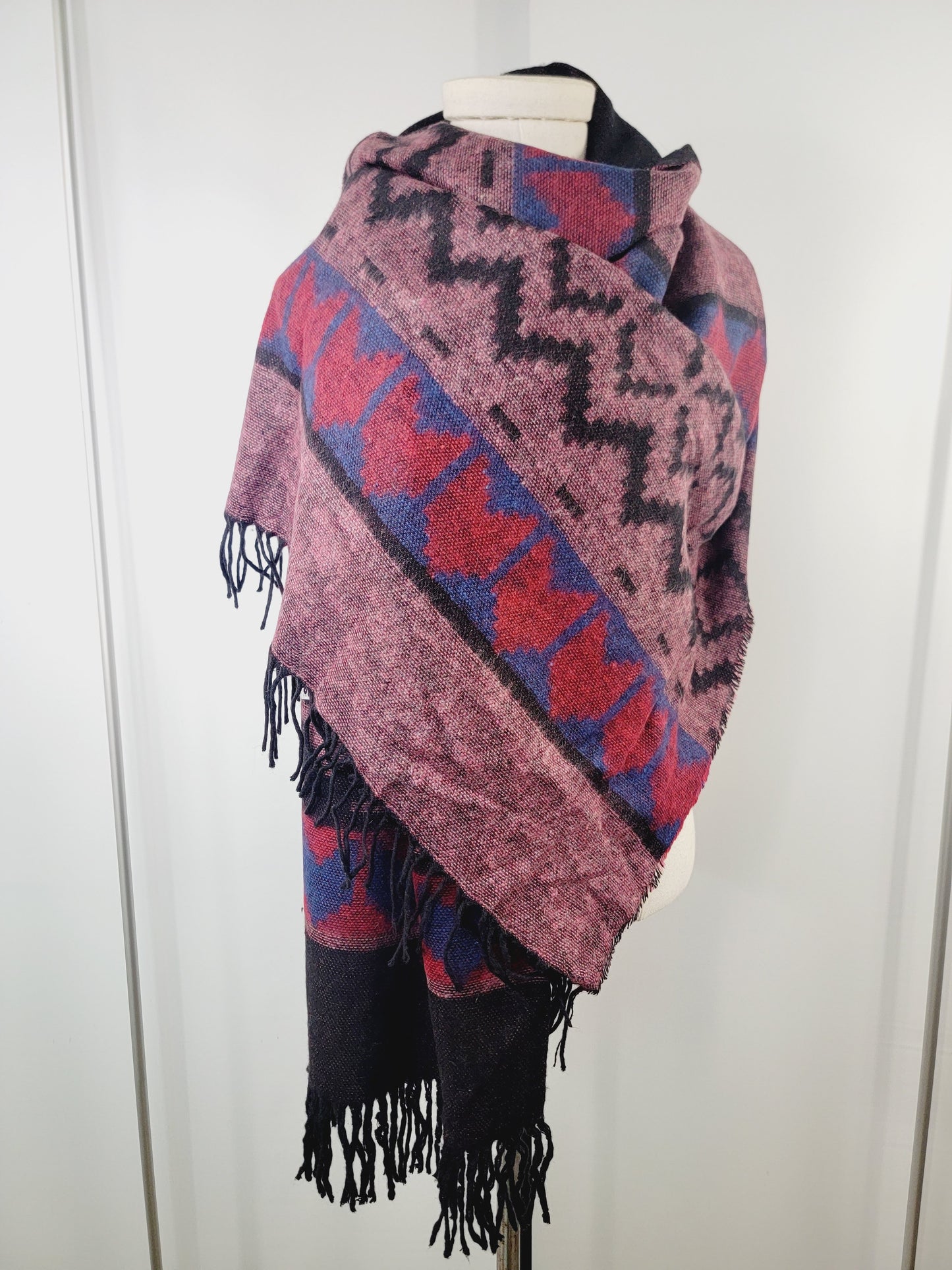 Scarf, Shawl, Extra Soft Unisex Head Cover - Pink/Black