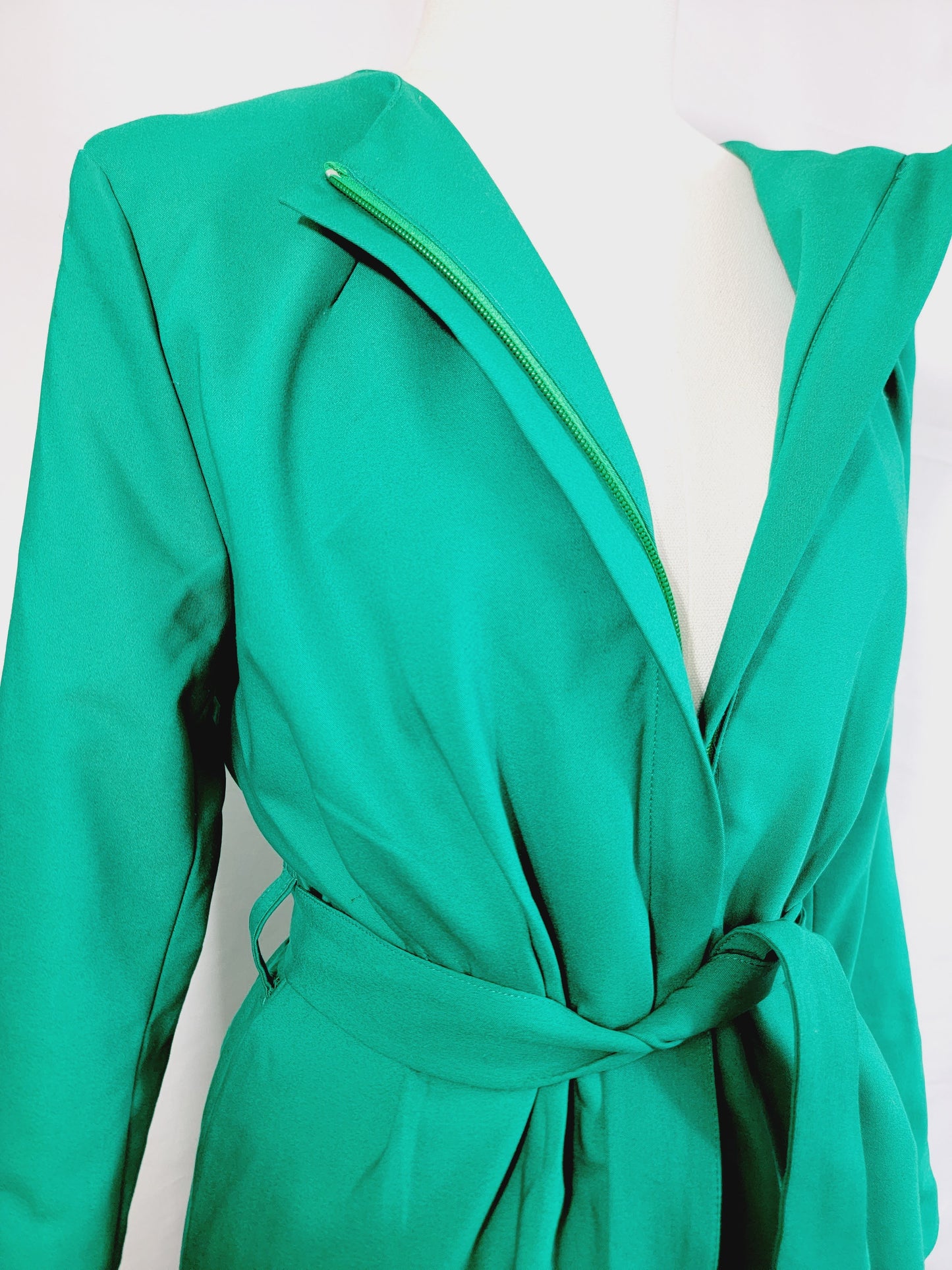 LONG BELTED JACKET WITH POCKETS