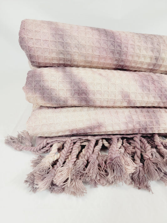 Toalla de baño, Toalla de gofre, Toalla de playa turca, Tie dye hecho a mano