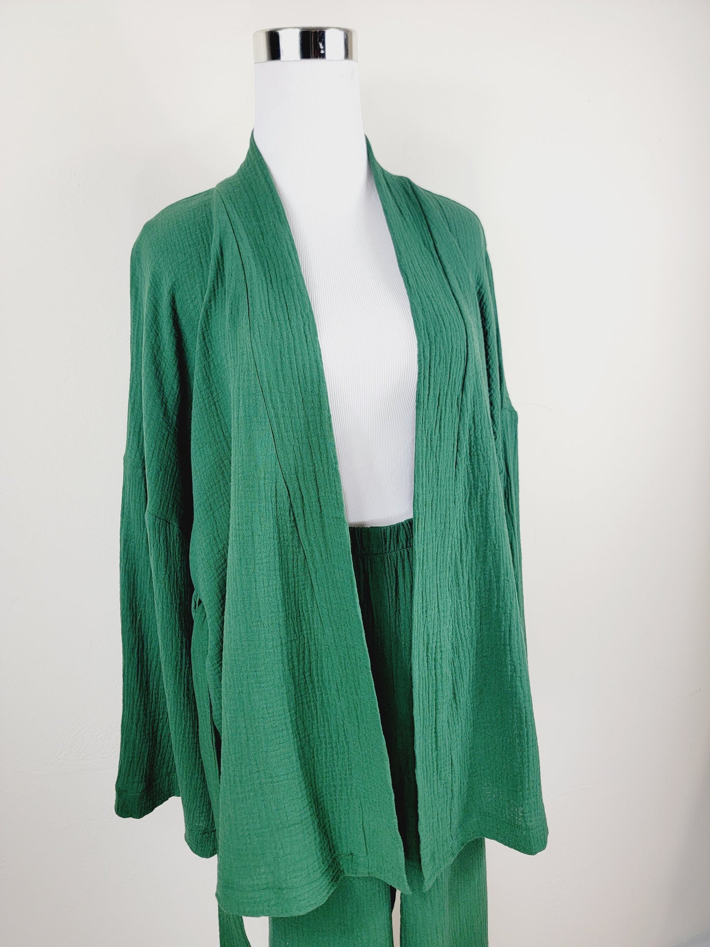 Breathable Muslin Set for Women, Versatile Everyday Wear , Green