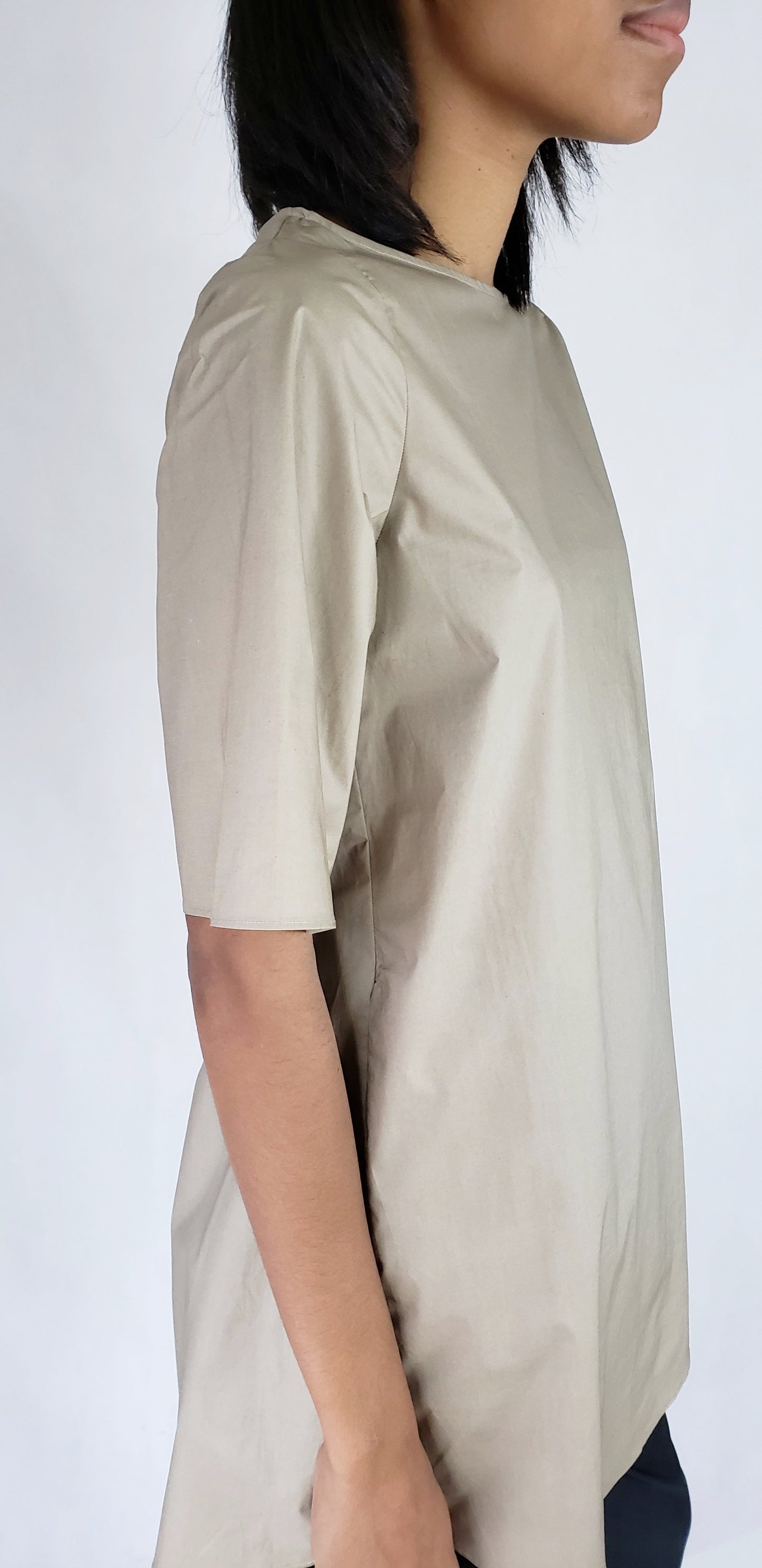 BLACK A-LINE COTTON DRESS - SHIRT - EEBRU