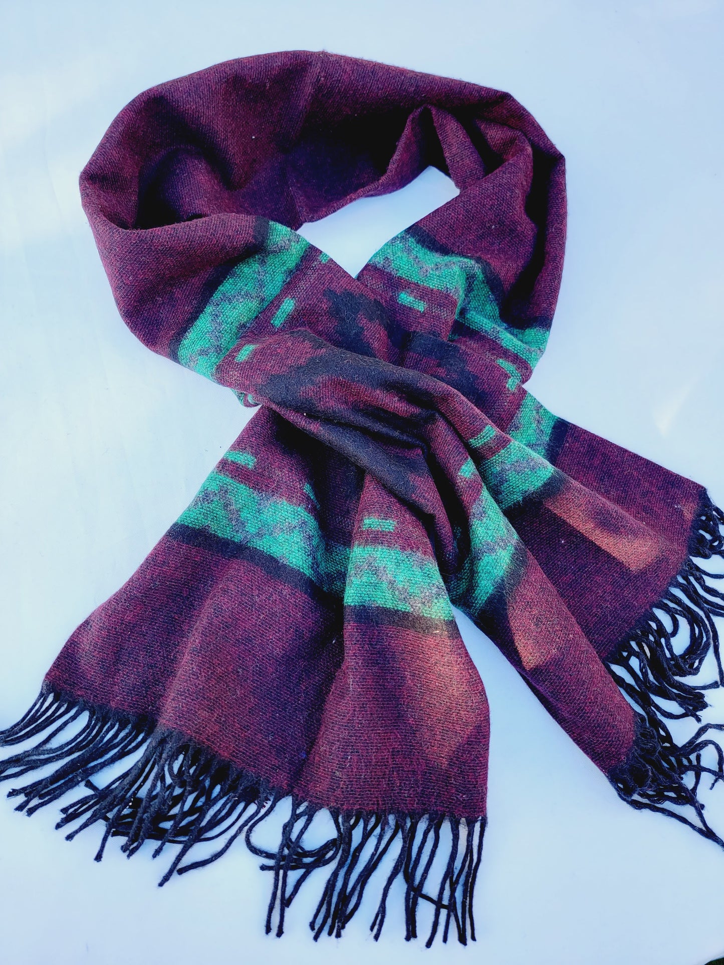 Scarf, Shawl, Extra Soft Unisex Head Cover - Cherry/Black