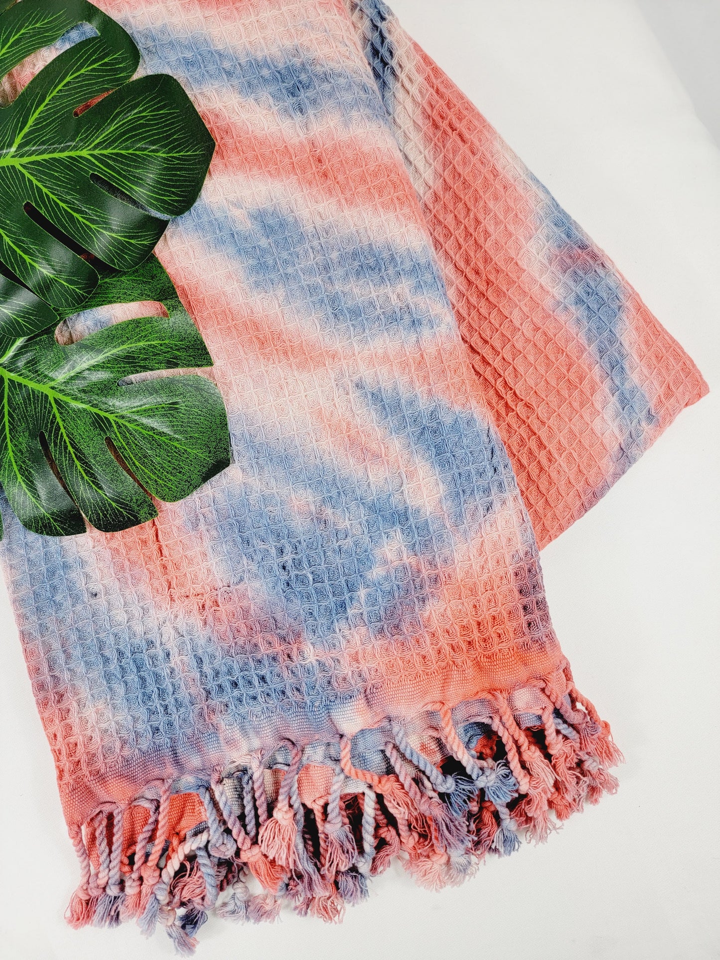 Bath Towel, Waffle Towel, Turkish Beach Towel, Handmade Tie dye