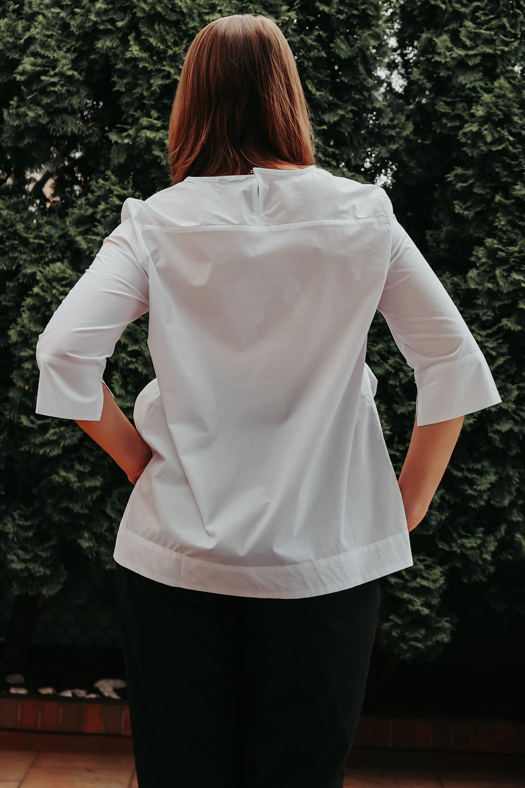 BLOUSE WITH SHORT FRONT 3/4 SLEEVE - EEBRU