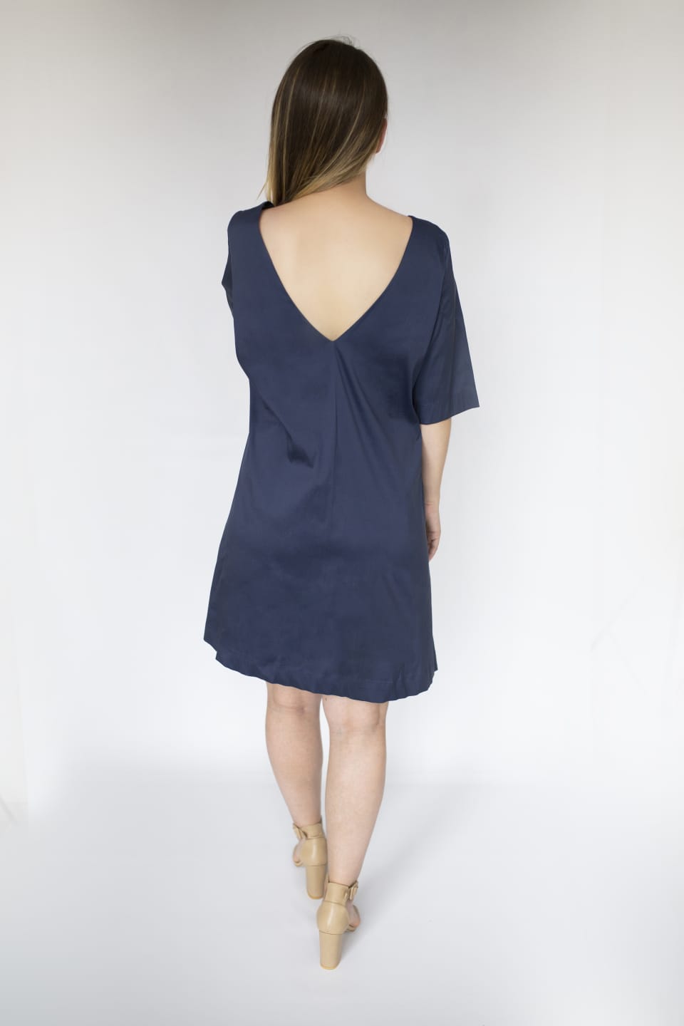 CRISP COTTON SHORT SLEEVE DRESS - EEBRU