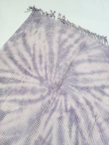 Waffle Throw Blanket, Multi functional Turkish Towel, Hand Tie dye Plum