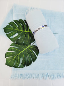 One sided Terry Towel - Sand free beach and Bath towel- Blue