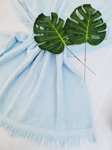 One sided Terry Towel - Sand free beach and Bath towel- Blue