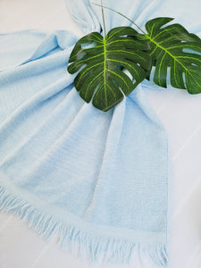 One sided Terry Towel - Sand free beach and Bath towel- Blue