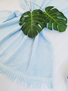 One sided Terry Towel - Sand free beach and Bath towel- Blue