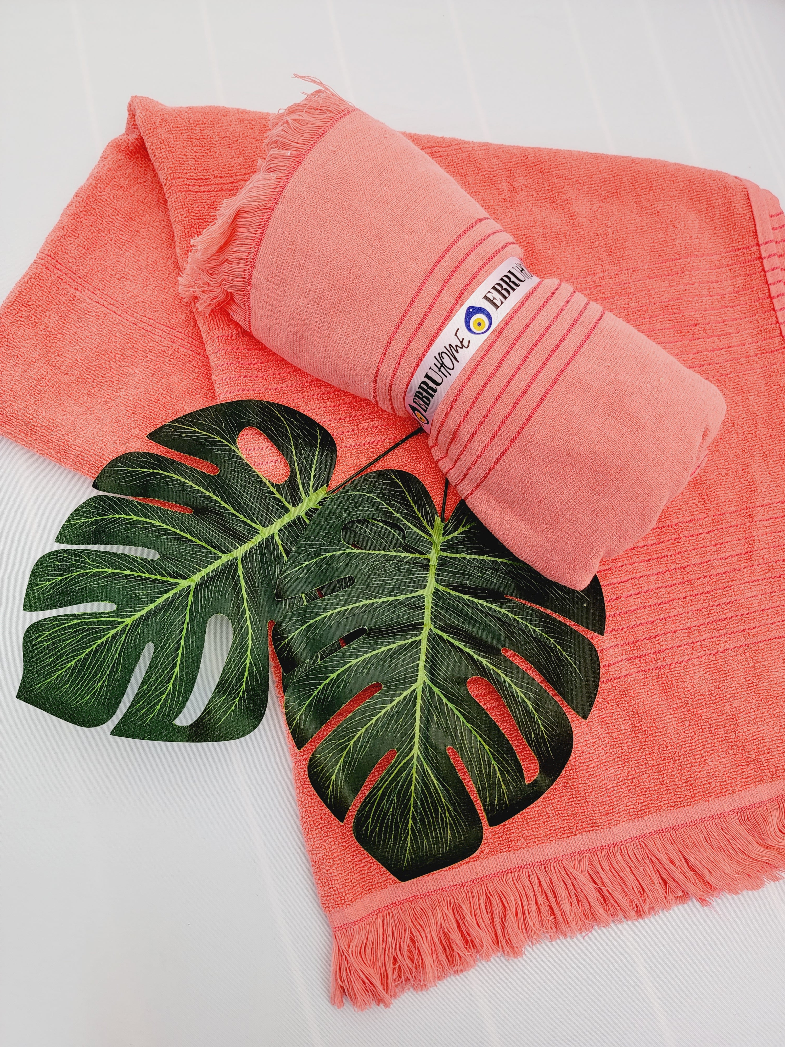 One sided Terry Towel - Sand free beach and Bath towel- Pink