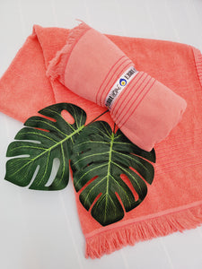 One sided Terry Towel - Sand free beach and Bath towel- Pink