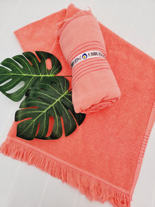 One sided Terry Towel - Sand free beach and Bath towel- Pink
