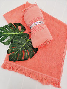 One sided Terry Towel - Sand free beach and Bath towel- Pink