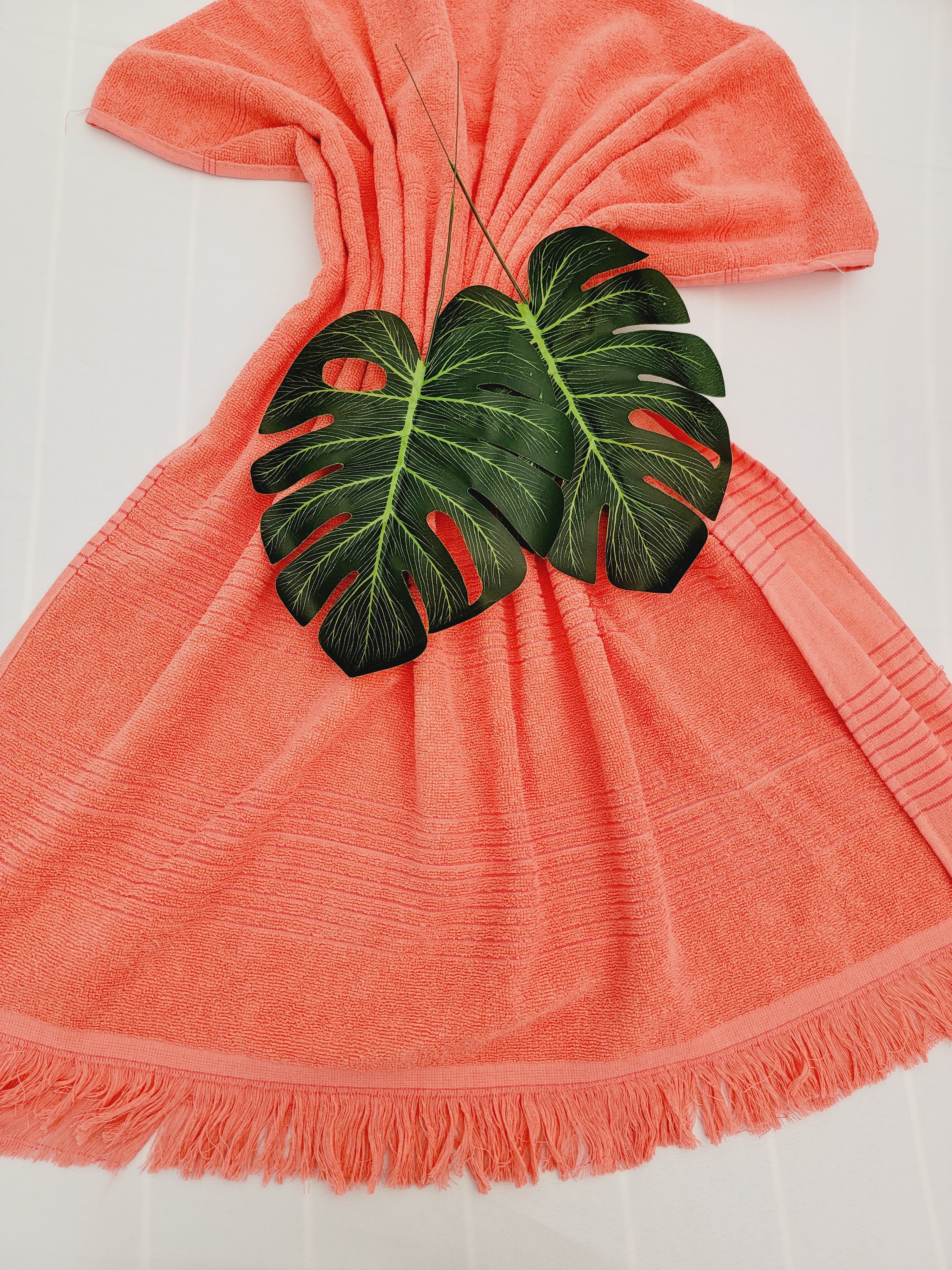 One sided Terry Towel - Sand free beach and Bath towel- Pink