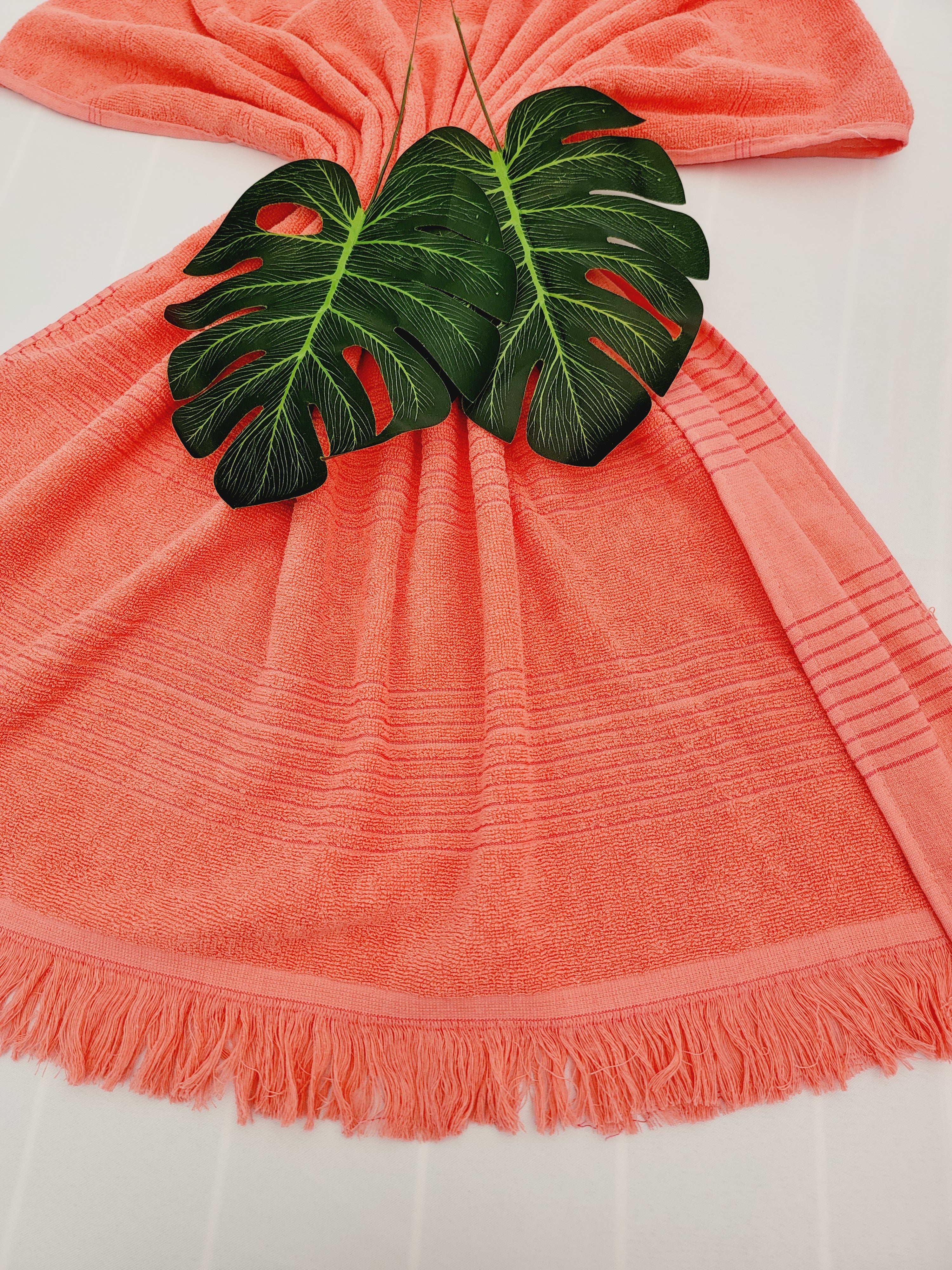 One sided Terry Towel - Sand free beach and Bath towel- Pink