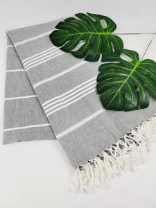 Easy carry Quick Dry Towel, Authentic Turkish Towel - Faded Black