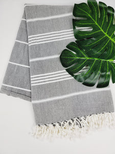 Easy carry Quick Dry Towel, Authentic Turkish Towel - Faded Black