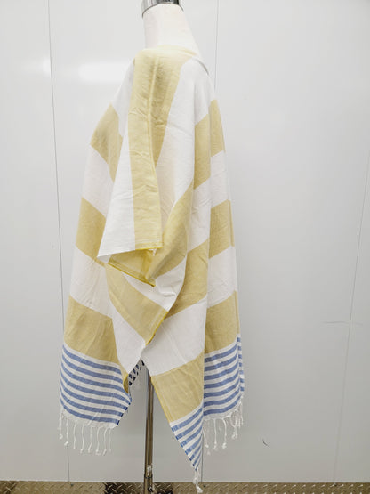 Beach cover up, Beach Dress open front - Mustard