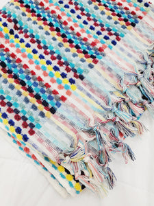 Bath Towels, Organic Turkish Cotton Pom Pom Towels in Rainbow