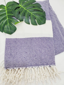 Beach/Bath Sand Free Towels-Easy Carry Quick Dry Thin Towel-Grape