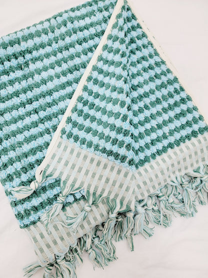 Toalla de rizo de una cara - Toalla de baño y playa sin arena - Verdoso