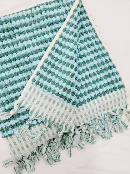 Toalla de rizo de una cara - Toalla de baño y playa sin arena - Verdoso