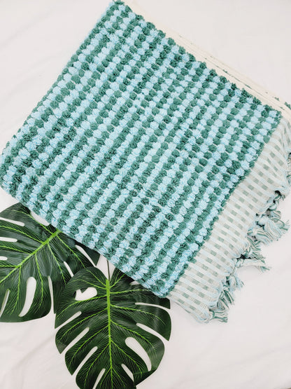 Toalla de rizo de una cara - Toalla de baño y playa sin arena - Verdoso