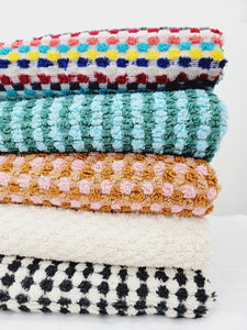 Bath Towels, Organic Turkish Cotton Pom Pom Towels in Natural