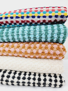 Bath Towels, Organic Turkish Cotton Pom Pom Towels in Rainbow