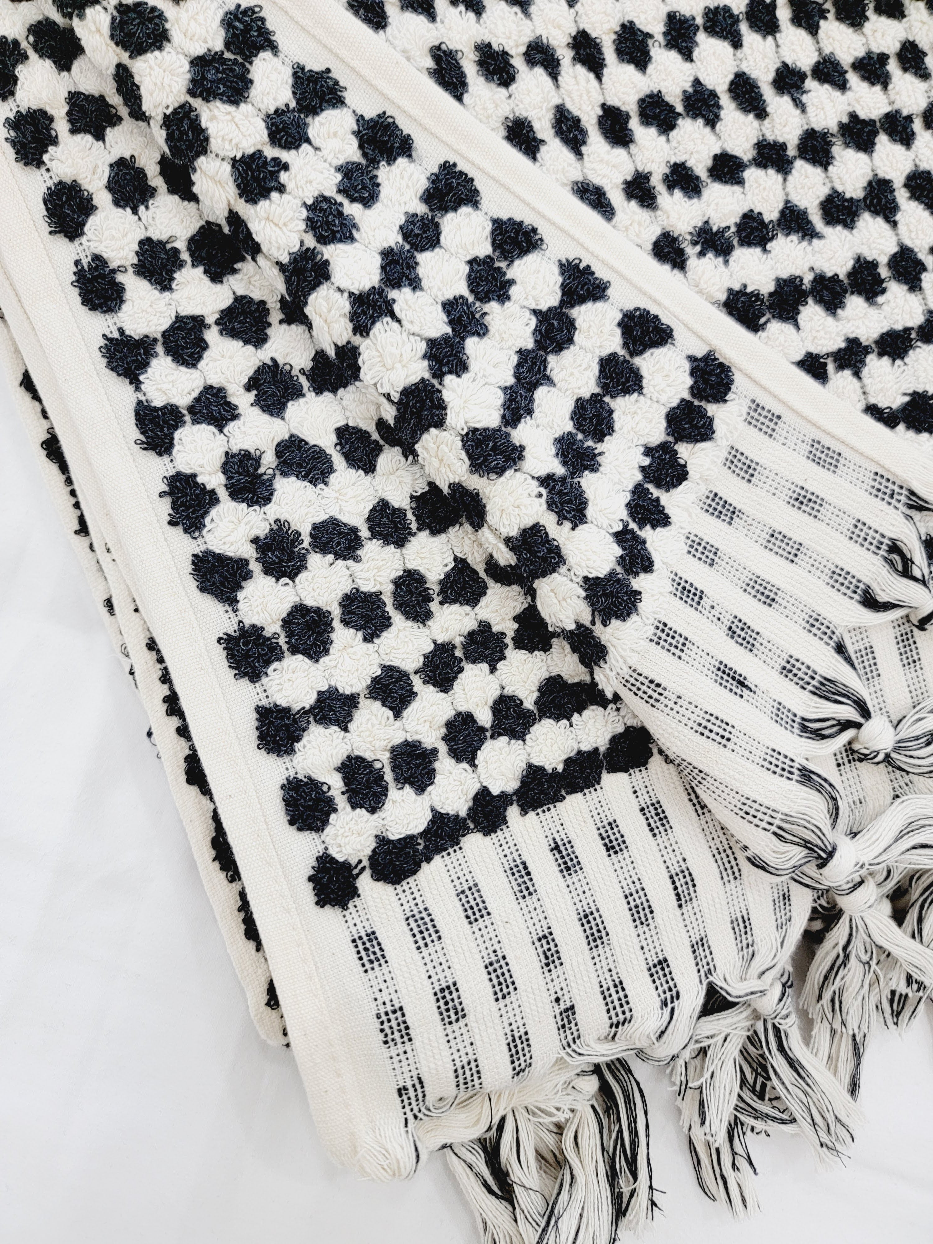 Black and white turkish bath towels sale