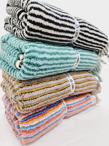 Bath Towels,Stripe Organic Turkish Cotton Towels in MixPink