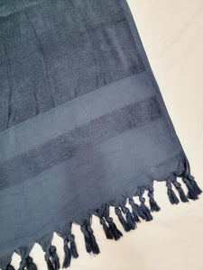 One sided Terry Towel - Beach or Bath towel- Blackishnavy