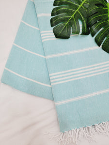 Easy carry Quick Dry Towel, Authentic Turkish Towel - Light Aqua