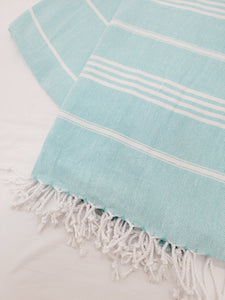 Easy carry Quick Dry Towel, Authentic Turkish Towel - Light Aqua
