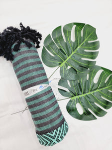 Beach/Bath Sand Free Towels-Easy Carry Quick Dry Thin Towel - Black/Green
