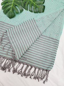 Beach/Bath Sand Free Towels-Easy Carry Quick Dry Thin Towel - Green