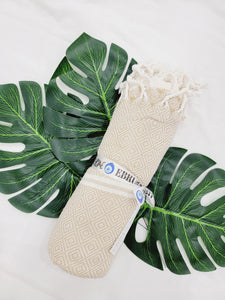 Beach/Bath Sand Free Towels-Easy Carry Quick Dry Thin Towel-Light Beige