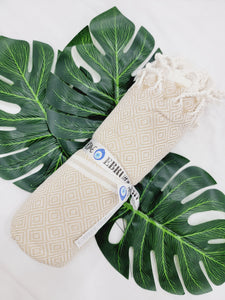 Beach/Bath Sand Free Towels-Easy Carry Quick Dry Thin Towel-Light Beige