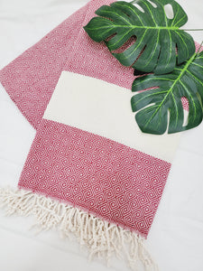 Beach/Bath Sand Free Towels-Easy Carry Quick Dry Thin Towel- Cherry