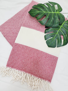 Beach/Bath Sand Free Towels-Easy Carry Quick Dry Thin Towel- Cherry