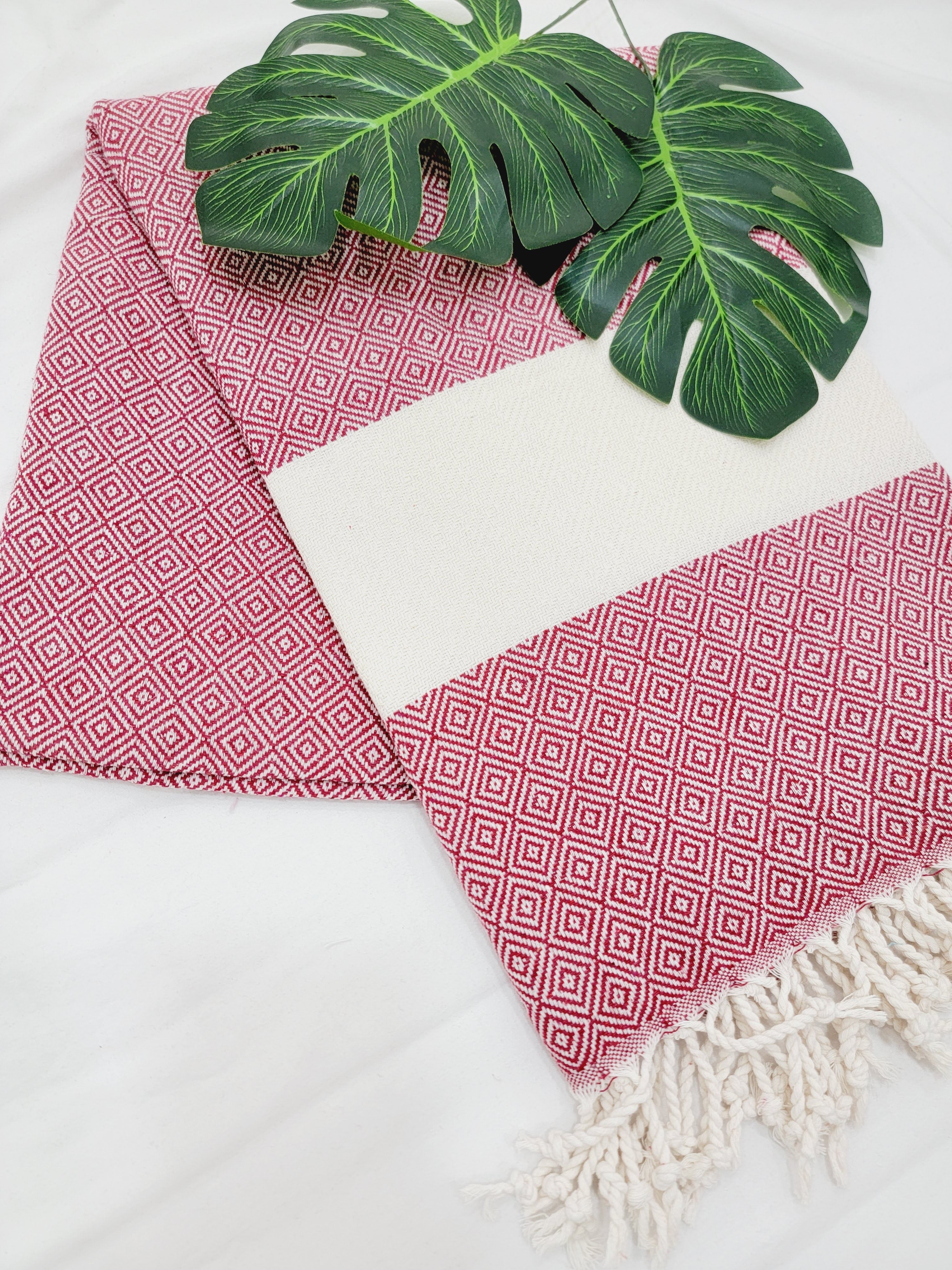 Beach/Bath Sand Free Towels-Easy Carry Quick Dry Thin Towel- Cherry