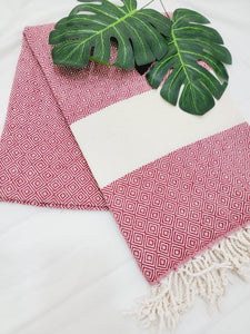 Beach/Bath Sand Free Towels-Easy Carry Quick Dry Thin Towel- Cherry