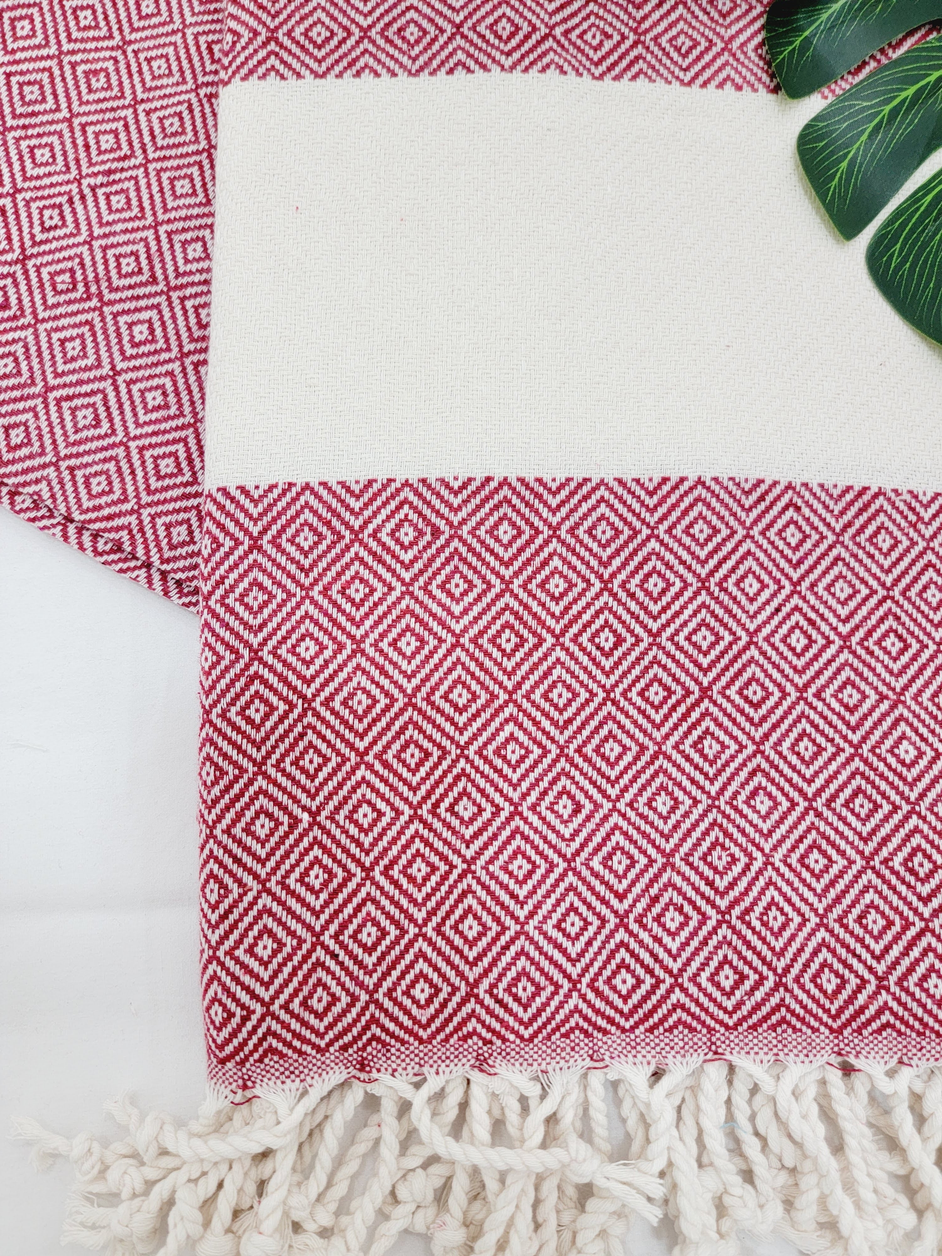 Beach/Bath Sand Free Towels-Easy Carry Quick Dry Thin Towel- Cherry
