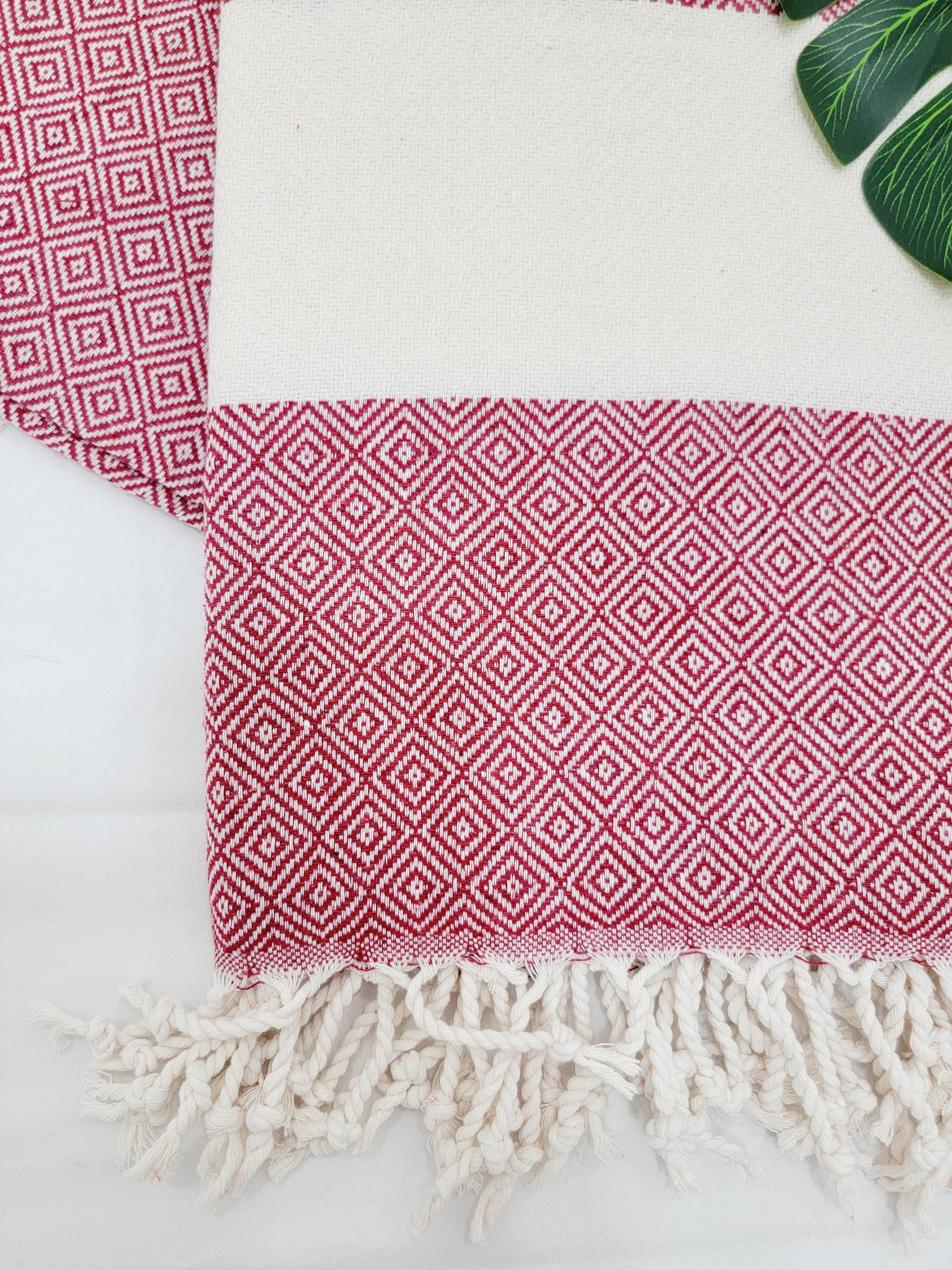 Beach/Bath Sand Free Towels-Easy Carry Quick Dry Thin Towel- Cherry