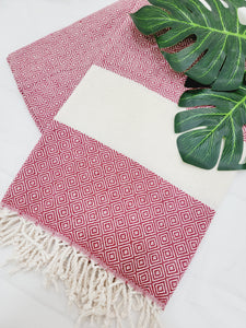 Beach/Bath Sand Free Towels-Easy Carry Quick Dry Thin Towel- Cherry
