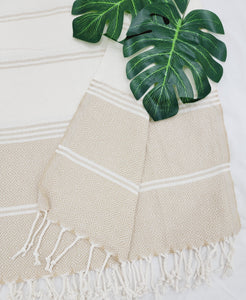 Beach/Bath Sand Free Towels-Easy Carry Quick Dry Thin Towel-Light Beige
