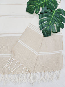Beach/Bath Sand Free Towels-Easy Carry Quick Dry Thin Towel-Light Beige